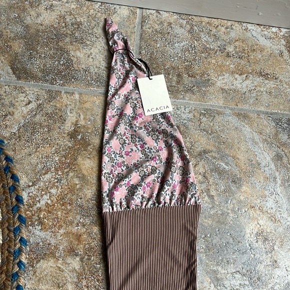 Acacia Baker Printed Bikini Top Extra Small Bandeau Tie Front Size Large NWT - Picture 5 of 15